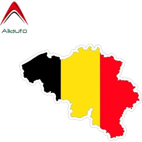 Aliauto Personality Car Sticker PVC Belgium Map Flag Decal for For Volkswagen Polo Golf 5 6 7 Peugeot Renault,14CM*11CM