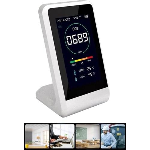 Carbon Dioxide CO2 Detector Monitor Meter Tester Sensor Temperature Humidity Semiconductor/infrared Air Quality Detector