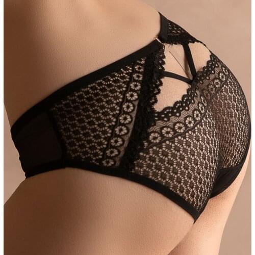 Women Hollow Briefs Lace Panties Female Sexy Lingerie Teenage Girls Underwear Babydall Panti XS-M 5004