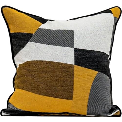 DUNXDECO Cushion Cover Decorative Pillow Case Modern Simple Abstract Geometric Yellow Color Sofa Chair Bedding Coussion