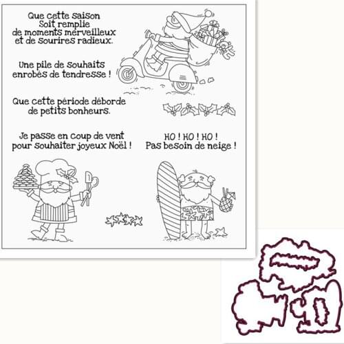 French Old man the beach Text Silicone Clear Rubber Stamp Sheet Cling Scrapbooking DIY Cute Pattern Photo Album Paper Decoration