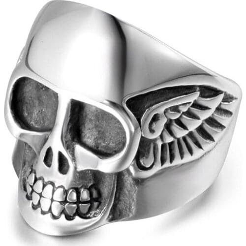 Geometric rings rock punk style jewelry Mens Ring Stainless Steel Ring Jewelry wholesale punk goth rock personality skull