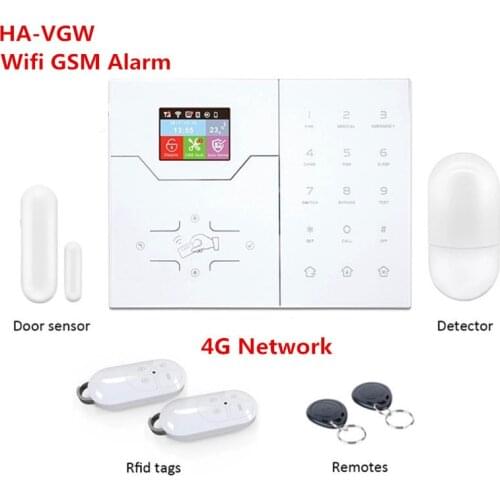 HA-VGW Wifi Alarm Wireless TFT Color Display French Menu GSM Alarm system Wifi Security Home Burglar Alarm With App Notification