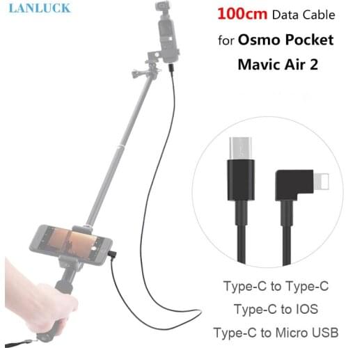Type-c To Type-c Micro-USB IOS 1M Extension Cable Data Line for DJI Osmo Pocket/Pocket 2 Handheld Gimbal for Mavic AIR 2 Drone