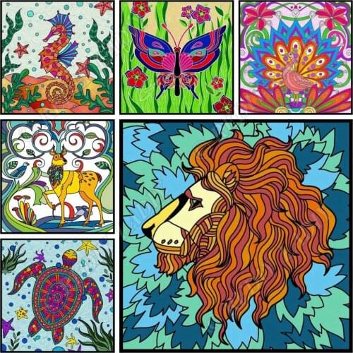 Full Square / Round Diamond Painting Colorful Animals Diamond Embroidery Crystal Mosaic Picture Bead Cross Stitch Hobby & Crafts