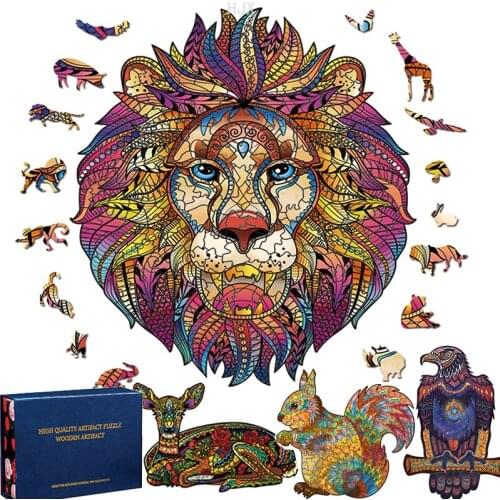 Cool Stuff Art Wooden Jigsaw Puzzle Animals Puzzles Games Early Educational Toys for Kids Boy Girls Children Adults learning Toy