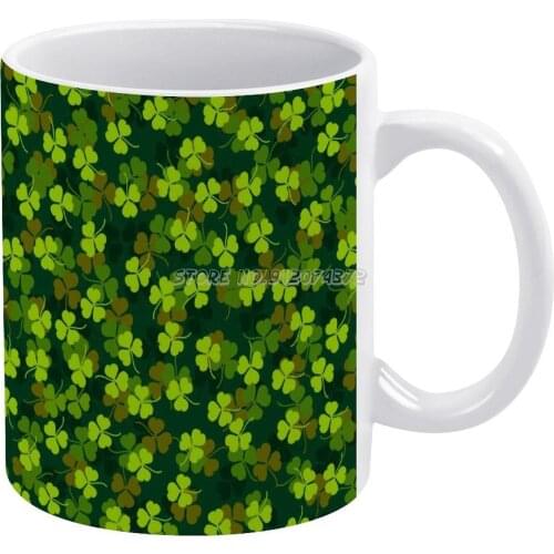 Day Pattern Coffee Mugs 330ml Creative Travel Mug and Cup Office Drinkware Mugs Tazza Saint Day Pattern Holiday Clover Clover Fi