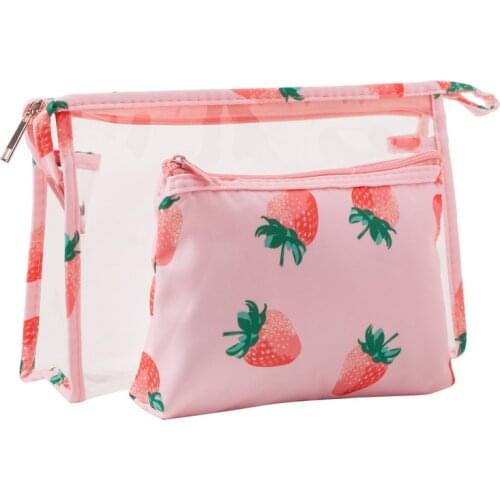 2 Pcs Lipstick Makeup Bag Women Necessaire Make Up Bag Travel Waterproof Portable Makeup Bag Toiletry Kits Crown Cosmetic Bag