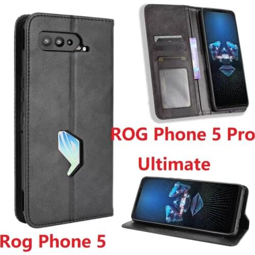Wallet PU Leather Cases For ASUS ROG Phone 5 Pro Case Magnetic Book Stand Flip Card Protective ROG 5 Ultimate Cover