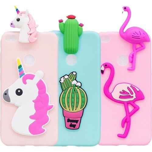 Cute 3D Cartoon Unicorn Flamingo Fundas Case Cover For Huawei P8 P9 Lite 2017 TPU Silicone Phone Cases for Huawei P10/P10 Lite