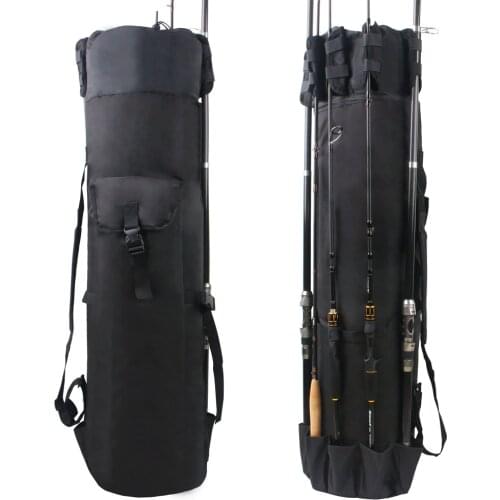 Multifunction Portable Fishing Bag Case Canvas Waterproof Outdoor Case For Fishing Rod Lures