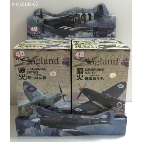 6pcs/set World War II the British Spitfire Volley Fighter 4D Assembly 1/48 Military Aircraft Model Simulation Toy