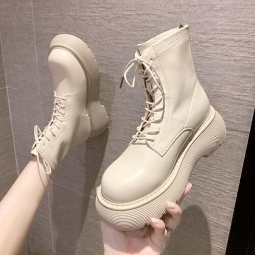 Fashion Martin boots women 2021 wild thick-soled short boots British style net red spring and autumn single boots womens boots