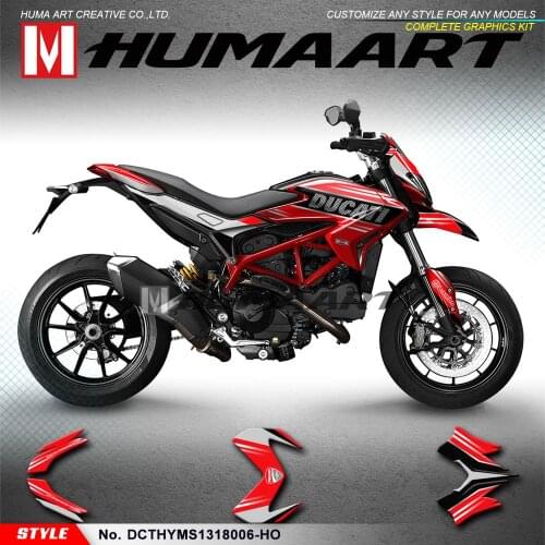 HUMAART Red Stickers Kit for DUCATI Hypermotard Hyperstrada 821 939 2013 2014 2015 2016 2017 2018, Customizable