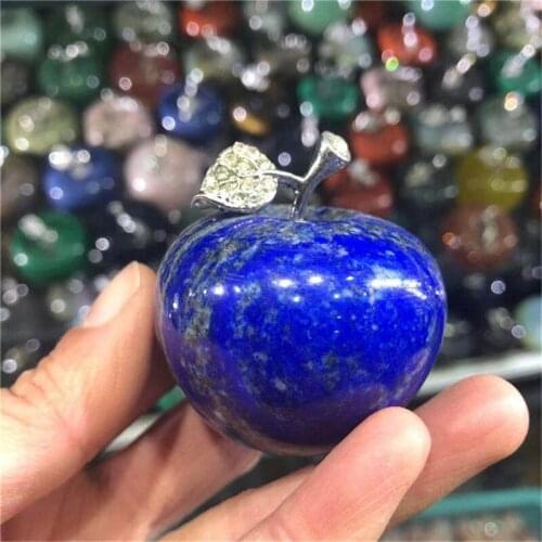 Natural quartz crystals blue lapis lazuli apple healing stones for folk crafts