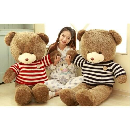 Huge 120cm sweater teddy bear , brown bear plush toy ,throw pillow , birthday gift t6894