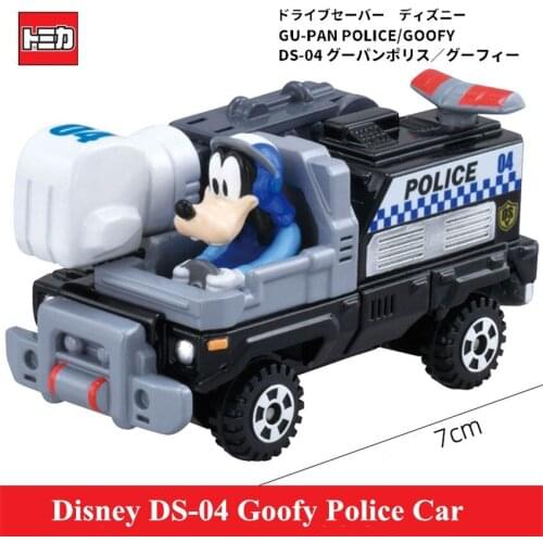 Original Tomy Disney Mini DS-04 Goofy Police Model Car Alloy Metal Diecast Vehicle Motor Gift toys for Children Baby 142294