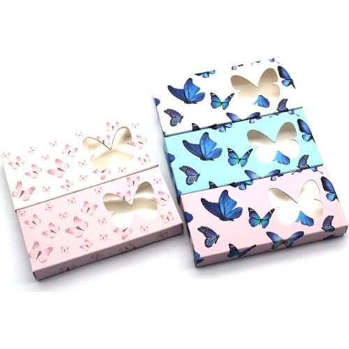 DamePapil Rectangle Shape Butterfly Lash Boxes Packaging for Mink Lashes Paper Material Wholesale Eyelashes Box Case Empty