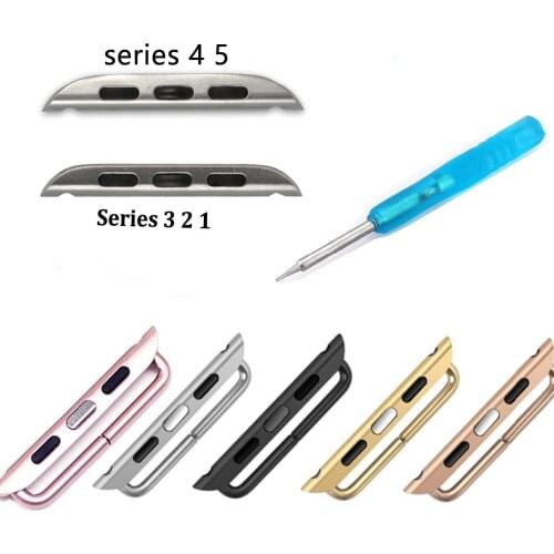 Connector For Apple watch 4 5 44mm 40mm 42mm 38mm iwatch series 5 4 3 2 Accessories Stainless Steel adapter with tool glod black