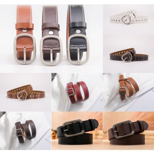 2020 Wide Leather Waist Strap Belt Black Ladies Female Belts For Jeans Waistbands Students Women Square Metal Pin Buckle Belts