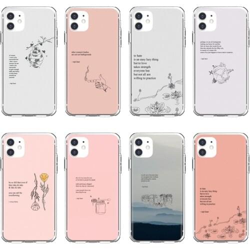 Pink-poet-quotes-Poetry-Verse For Samsung Galaxy S7 S8 S9 S10E S20 FE Note 10 20 Edge Lite Plus Ultra Silicone Phone Shell Case
