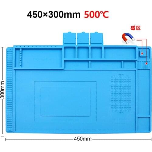 Heat Insulation Silicone Soldering Pad Mat Desk Maintenance Platform For Repair Station Wit Magnetic