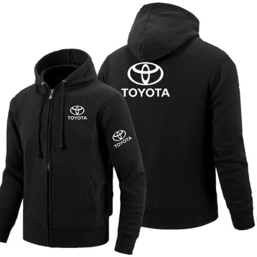 2021 Zipper Hoodies for Toyota logo Printed Hoodie Fleece Long Sleeve Mans zipper Jacket Sweatshirt X