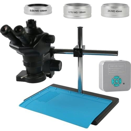 Simul Focal 4X-100X Continuous Zoom Trinocular Microscope 36MP 4K HDMI USB Video Camera For PCB Solder Repair Inspection