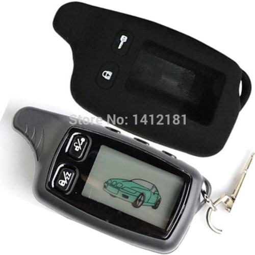 TW-9030 Key LCD Remote Control KeyChain + Silicone Case For 2 way Car Alarm System Tomahawk TW9030 TW9020 TW-9020 TW 9030 9020