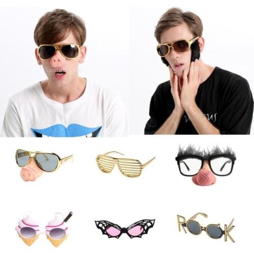 Funny Kids Adults Gold Shutter Shades Sunglasses Funny Party Dress Up
