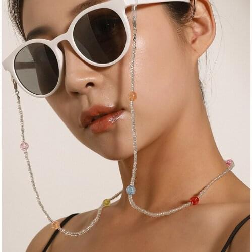 Rice Bead Glasses Chain Stylish Glasses Rope Color Glasses Chain Glasses Lanyard Simplicity Mask Chain Fine Womens Neck Chains