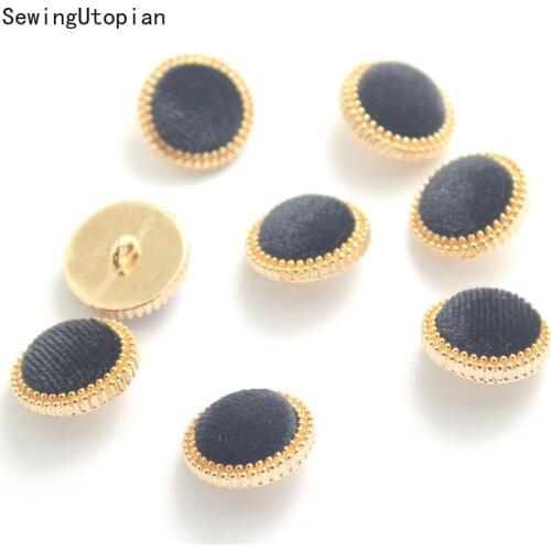 10PCS Black Cloth Metal Combination Button Spot Coat Windbreaker Fashion Wweater Button Clothing Accessories 17-25MM