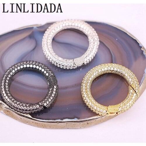 5Pcs Gold/Silver/Black Plated O Carabiner Spring Belt Clip Key Chain Zircon Eternal Ring Jewelry Making
