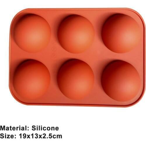 6 Cavity Half Ball Sphere Cake Silicone Mold Muffin Candy Chocolate Baking Mould Non Stick Cupcake Pan Half Ball Sphere Mold