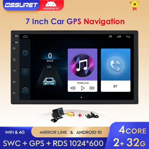 Android 10 2 Din 7 inch HD Touch Screen Car radio Multimedia Video Player 4 Core Universal auto Stereo GPS MAP Mirror Link 2+32