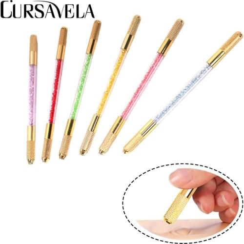 Cursavela Microblading Professional Tattoo Pen Stainless Steel Makeup 3D Semi Permanent Tattoo Machine Tattoo Studio Supply