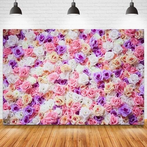 Wedding Ceremony Birthday Party Baby Photographic Photocall Floral Flower Wall Photography Backdrops Background For Photo Studio