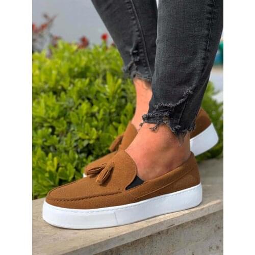 KNACK Tan Daily Shoes Van for Men 717 White Bottom Suede Rubber Fall & Spring Casual Outdoor Comfortable Footwear Venus Fast and Free Shipping High Quality Fabric