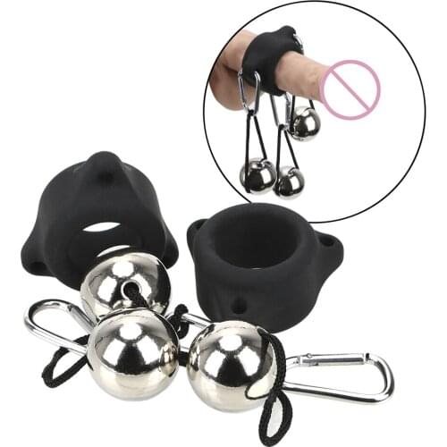 28MM/32MM Sex Toy for Men Cock Ring Lasting Enhance Adult Product Male Glans Penis Exercise Metal Gravity Ball