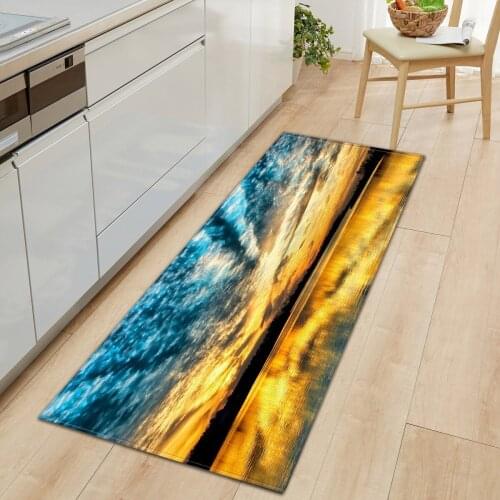 Kitchen Floor Mat Starry Sky Pattern Living Room Carpet Long Bathroom Kitchen Rugs Washable Anti Slip Hallway Balcony Carpets