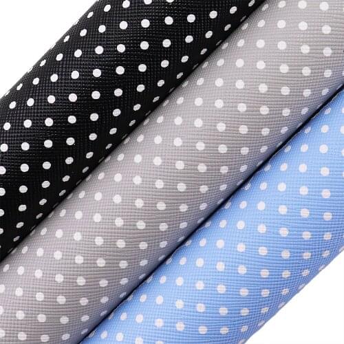 A4 sheet 8"X11" White Dot Synthetic faux PU Leatherette leather fabric for bags packaging DIY craft project 1pieces F0404