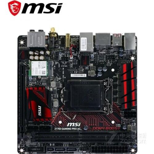 For MSI Z170I GAMING PRO AC MINI ITX Motherboard LGA 1151 DDR4 For Intel Z170 Z170M Desktop Mainboard USB3.0 PCI-E X16 3.0 Used