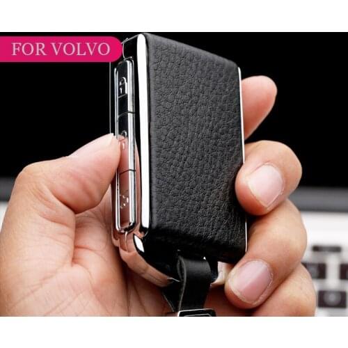 Metal leather Car Key Cover For Volvo XC40 XC60 S90 XC90 V90 T5 T6 T8 Auto Key Protect keychain Car Key Case Car Key Holer