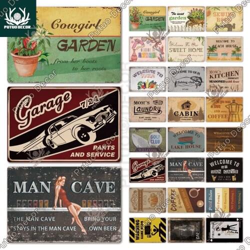 Welcome Metal Poster Plaque Metal Vintage Metal Sign Tin Sign Wall Decor for Farm Club Man Cave Garage Iron Painting
