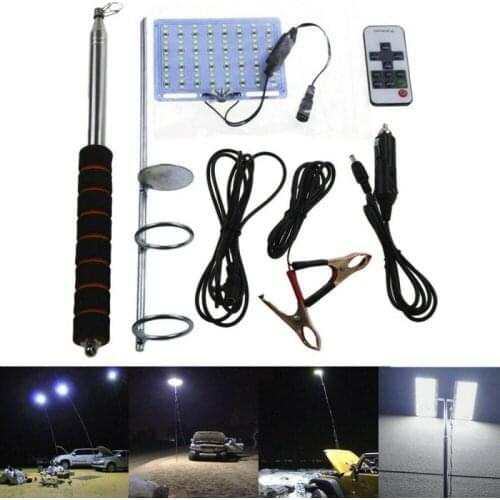 Outdoor 48W Telescopic COB Rod LED Spotlight Fishing BBQ Camping Lantern Light Car Repair Lamp Fishing With RF Remote Control