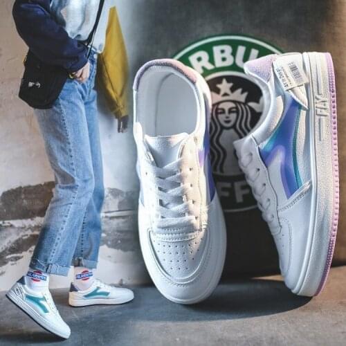 2021 New Spring Shoes Womens White Shoes Board Shoes Womens Fashion Casual Womens Shoes University Style Flat Shoes