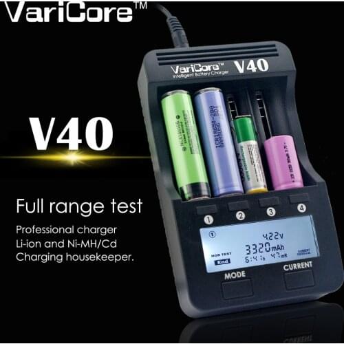 New VariCore V40 3.7 B 18650 26650 18350 16340 18500 25500 10440 17500. NiMH 1.2 The AA AAA 5V output LCD battery charger