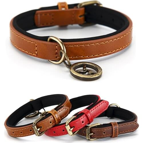 Dog Collar PU Leather Puppy Collars For Small Medium Large Dogs Cats Durable Pet Collars Leashes Dog-Collar Pet Supplies YS0074