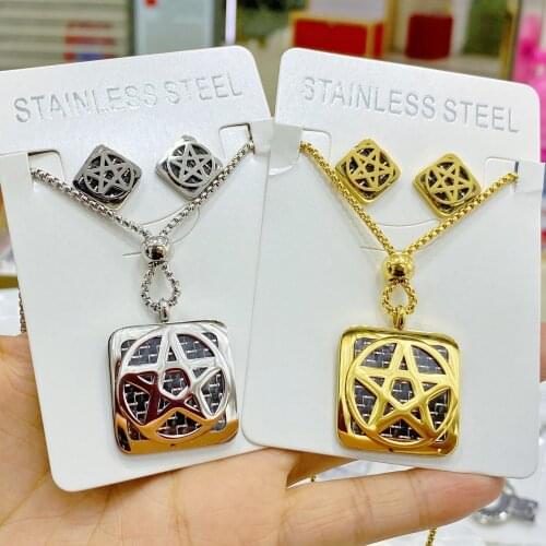 Gold Color Star Party Womens Pendant Necklace Fashion Female Choker Necklaces Jewelry Simple Ladies Pentagon-Star Jewelry Gifts