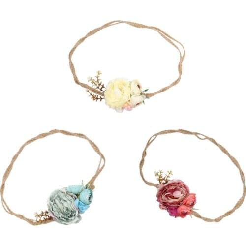 Miss Cute Flower Crown Wreath Hemp Rope Headband Garland Travel Girl Hair Accessories Handmade make wholesale Wedding Hairbands